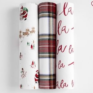 Pottery barn Christmas baby swaddle set of 3 blankets